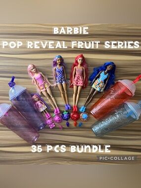 Barbie Pop Reveal Fruit Series Kids Toys Girls Dolls 35 Pieces Bundle